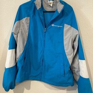 Champion Teal and Light Gray Windbreaker